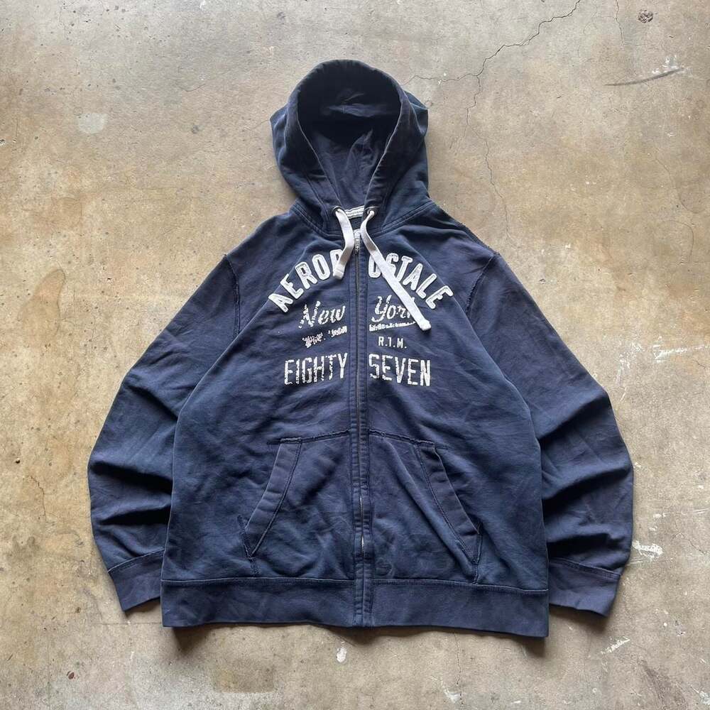 Aeropostale New York Eighty Seven Embroidered Zip Up Hoodie